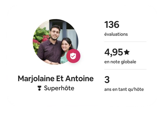 Marjolaine et Antoine, top hôtes sur Airbnb